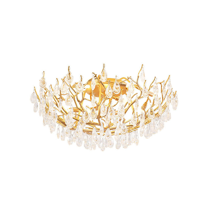Europäisches Leichtluxus Gold Glamour Kristall 10/12-Licht Deckenleuchte 