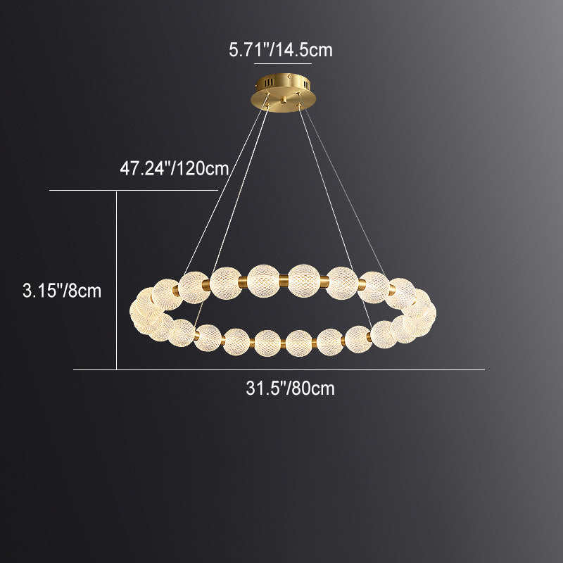 Modern Acrylic String of Pearls Ring LED Chandelier