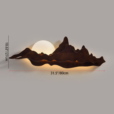 مصباح حائط LED بتصميم المناظر الطبيعية الخشبية الصينية التقليدية لغرفة المعيشة 