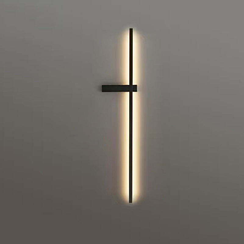 Lampe murale LED en silicone et cuivre à ligne droite minimaliste moderne pour salon 