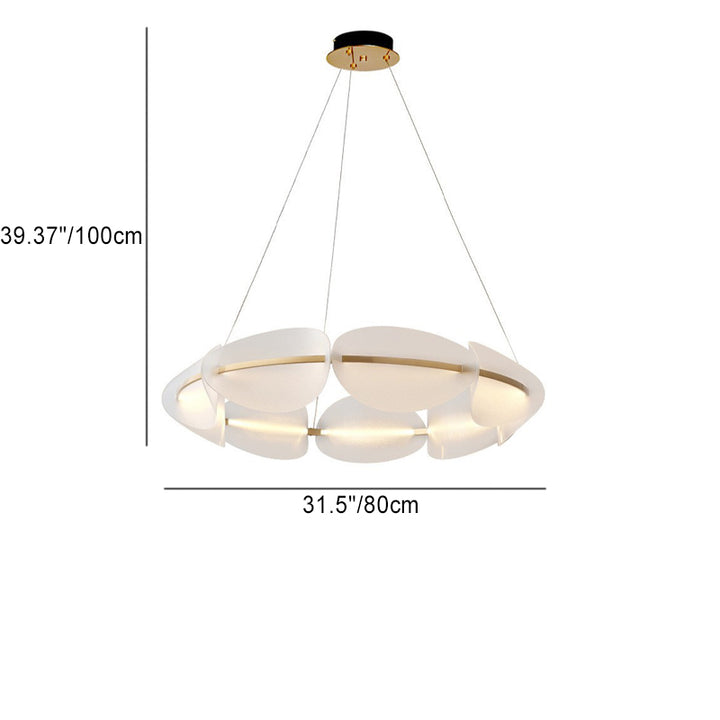 Lustre LED en fer acrylique rond minimaliste moderne pour chambre 