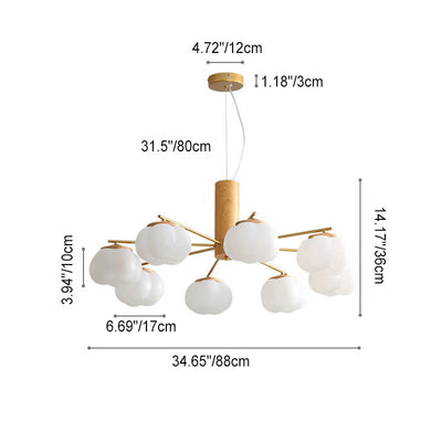 Japanischer minimalistischer PE-Baumwollschirm 5/8-Licht Kronleuchter 