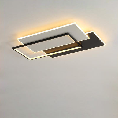 Plafonnier LED rectangulaire en acrylique et fer de simplicité moderne pour salon 
