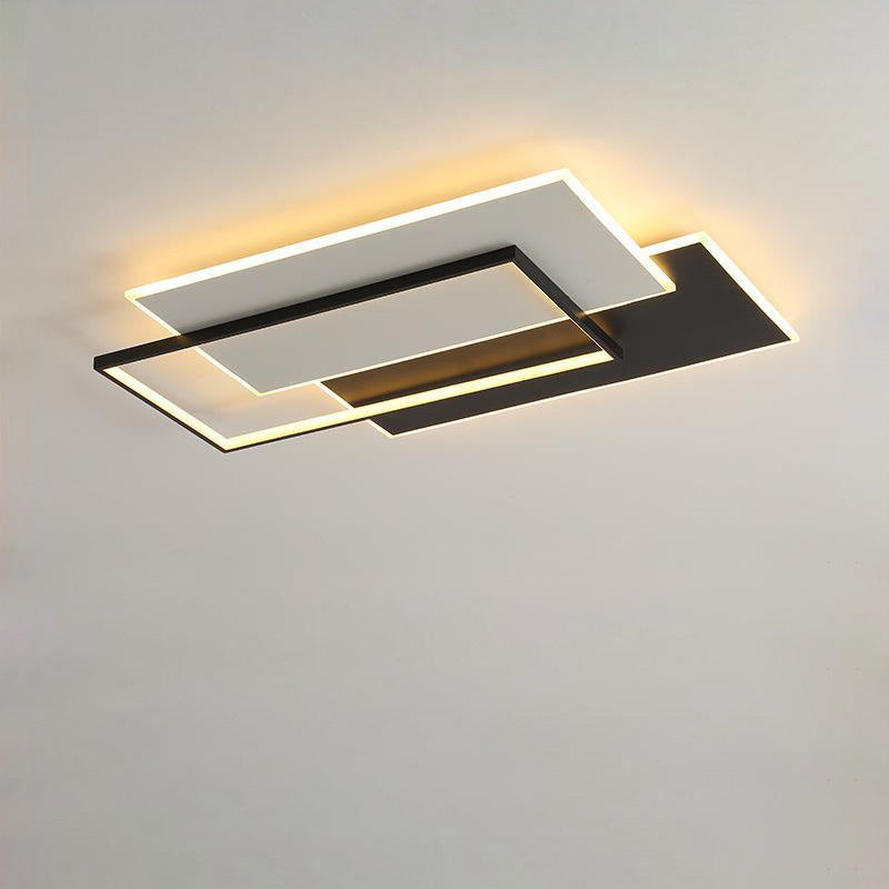 Plafonnier LED rectangulaire en acrylique et fer de simplicité moderne pour salon 