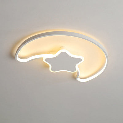 Zeitgenössische kreative Stern Mond Acryl Schatten Eisen LED Unterputz Deckenleuchte für Wohnzimmer 