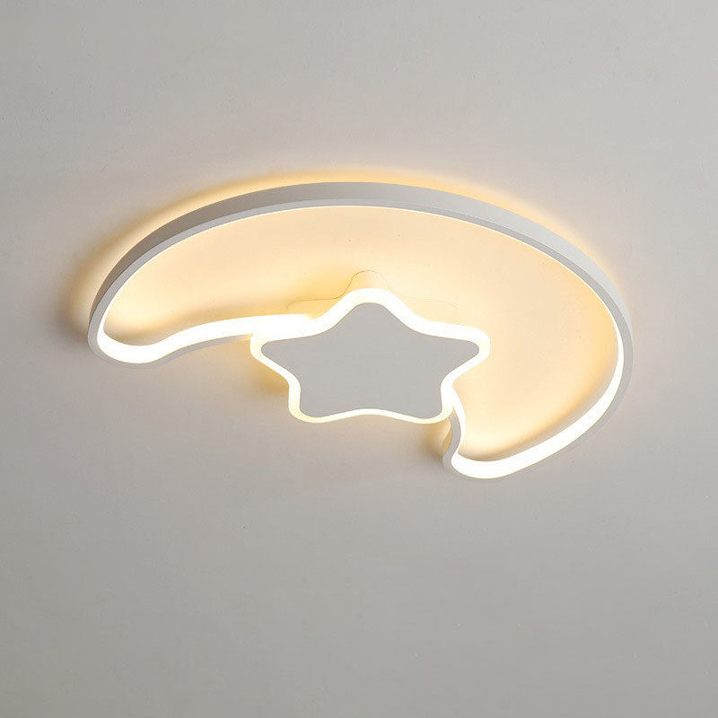 Zeitgenössische kreative Stern Mond Acryl Schatten Eisen LED Unterputz Deckenleuchte für Wohnzimmer 