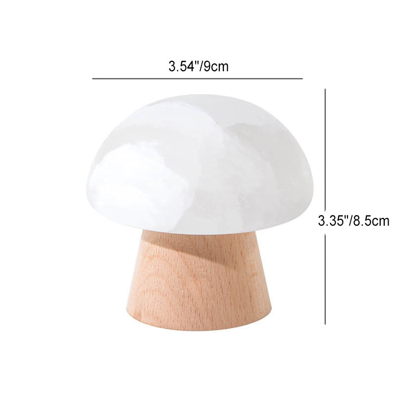 Nordic Creative Mushroom Ore Wood Base LED USB Table Lamp