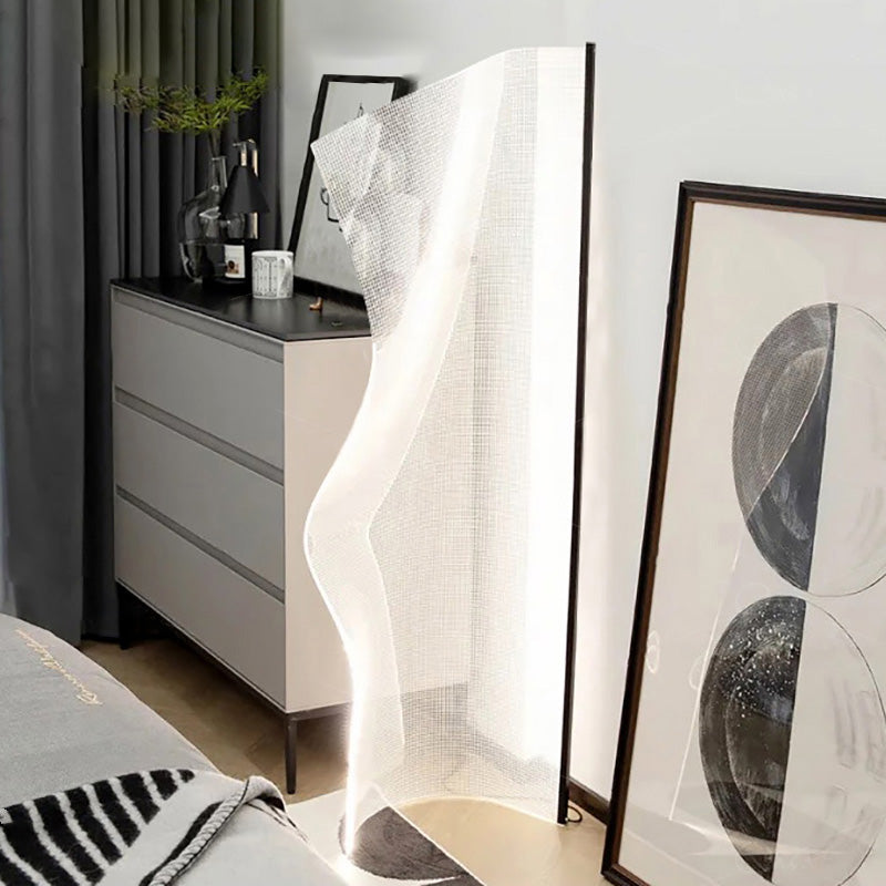 Lampe sur pied LED en acrylique et aluminium de forme irrégulière Art Déco moderne pour salon 