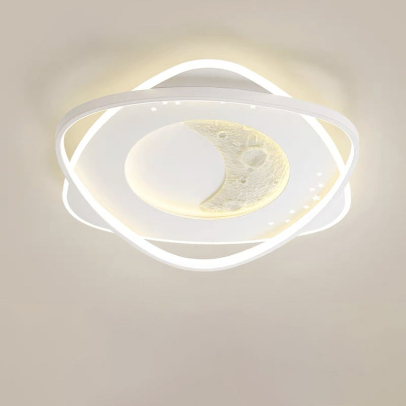 Zeitgenössische Nordic Eisen Acryl Planet Mond Runde Dreieck LED Unterputz Deckenleuchte Für Schlafzimmer 