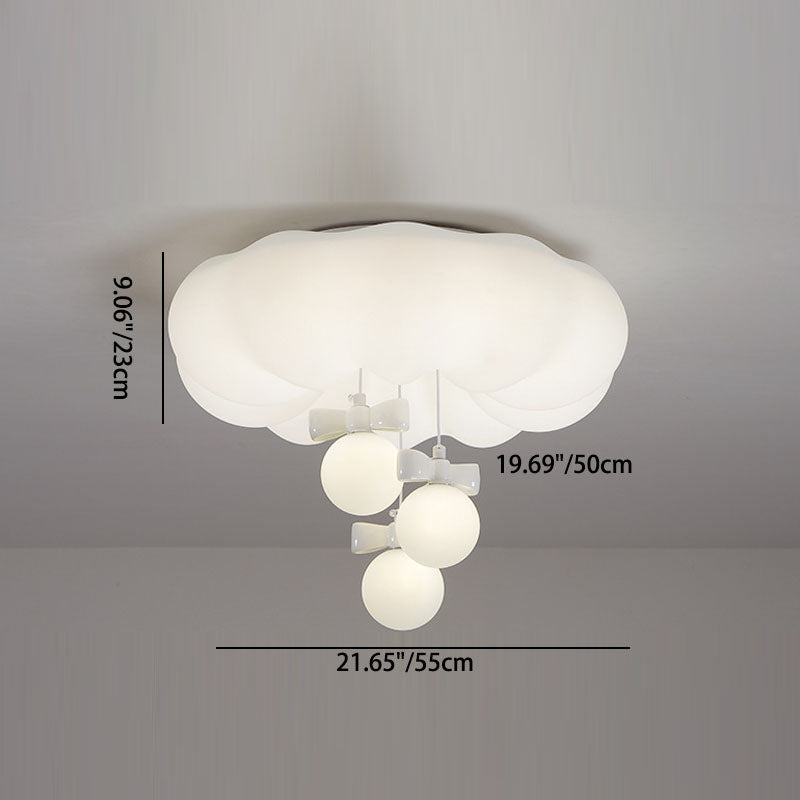 Moderne minimalistische Wolken sphärische Bogen Eisen Kunststoff LED Unterputz Deckenleuchte für Schlafzimmer 