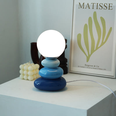 Nordic Creative Ceramic Colorful Stacked Stones LED USB Table Lamp
