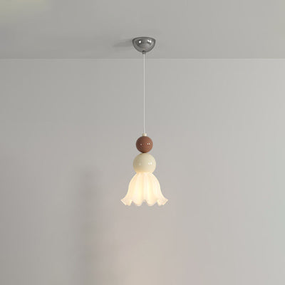 Moderne minimalistische runde Kürbisblatt-Hardware-Glas-1-Licht-Pendelleuchte für das Schlafzimmer 