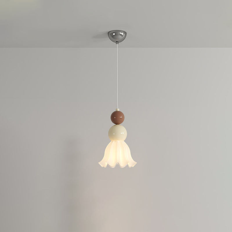 Moderne minimalistische runde Kürbisblatt-Hardware-Glas-1-Licht-Pendelleuchte für das Schlafzimmer 