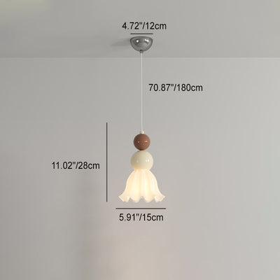 Moderne minimalistische runde Kürbisblatt-Hardware-Glas-1-Licht-Pendelleuchte für das Schlafzimmer 