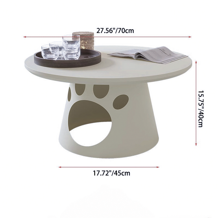 Zeitgenössischer kreativer Katzentatzen-Rundkegelbasis-Faux-Platten-Eisentisch für das Wohnzimmer 