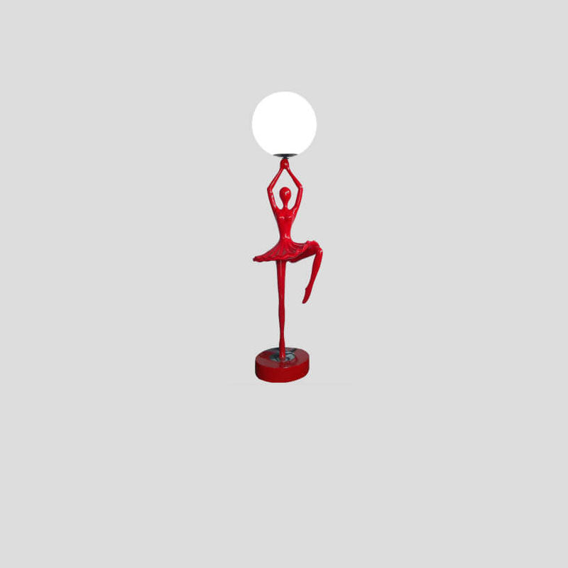 Nordic Ballet Girl Shape Orb Acrylic 1-Light Standing Floor Lamp