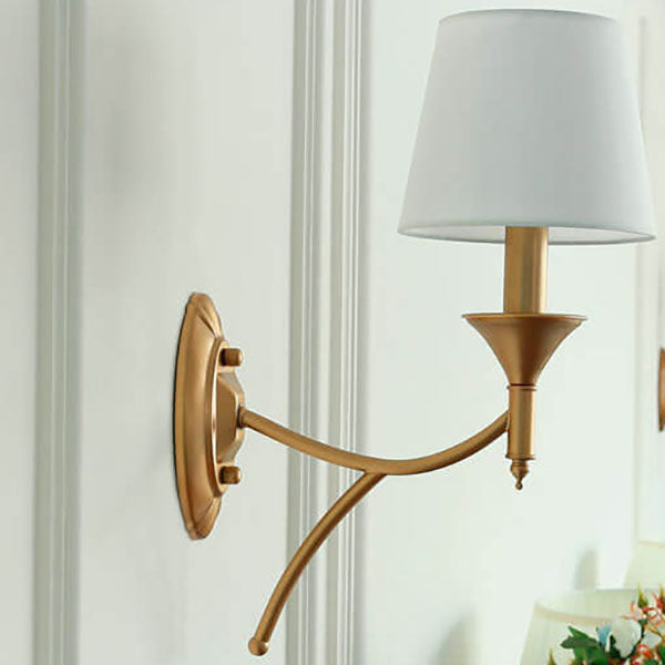 European Light Luxury Iron Fabric 1/2-Light Mushroom Wall Sconce Lamp