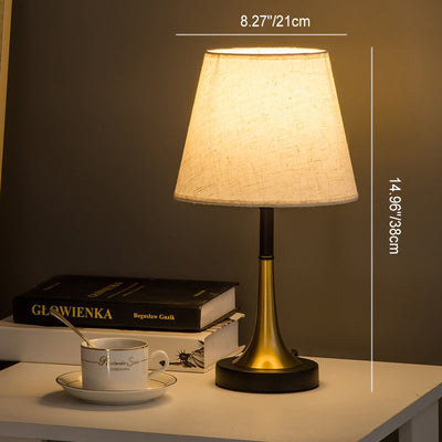 Zeitgenössische nordische Eisen-Zylinder 1-Licht Tischlampe für das Schlafzimmer 