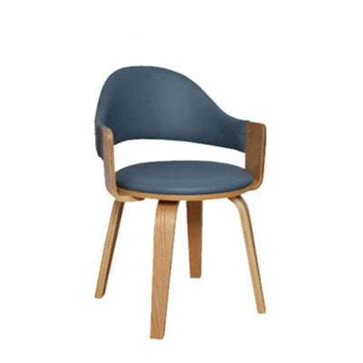 Zeitgenössischer nordischer PU-Leder gepolsterter Holzrahmen ergonomischer Drehstuhl mit Rückenlehne und Armlehne für das Home Office 