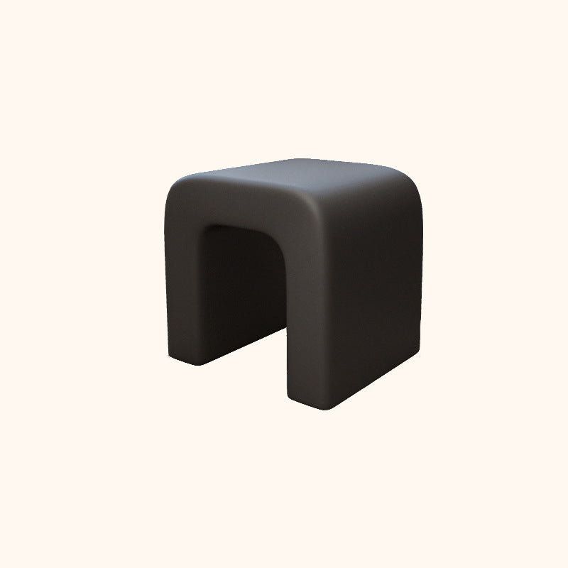 Tabouret de coiffeuse moderne minimaliste carré avec cadre en bois et cuir PU pour chambre 