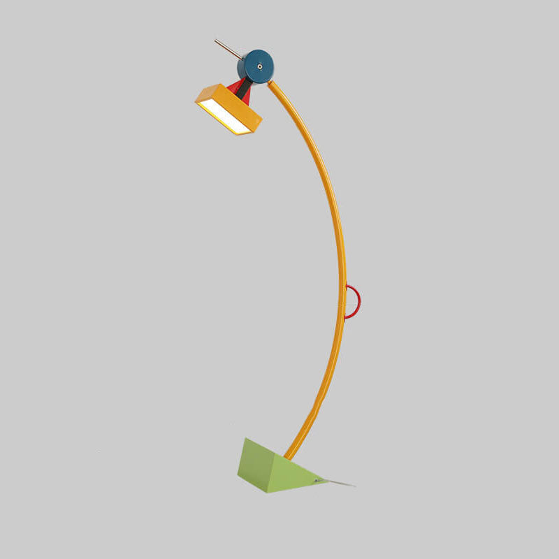 Nordic Creative Colorful Block Arc Adjustable Lamp Head 1-Light Standing Floor Lamp