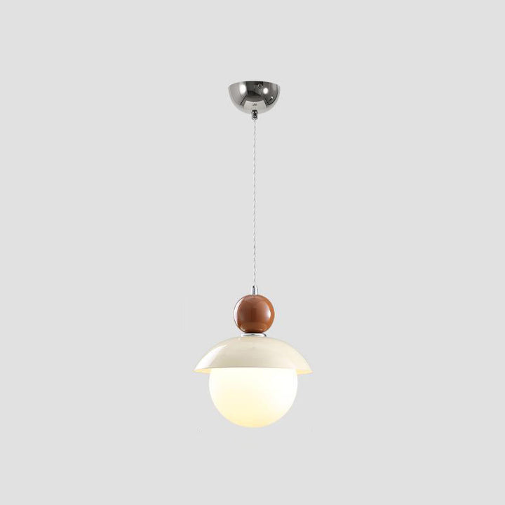 Lámpara Colgante de 1 Luz de Vidrio de Hierro con Globo Redondo Minimalista Moderno para Dormitorio 