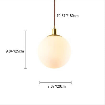 Nordischer Minimalistischer Weißer Orb 1-Licht Pendelleuchte 