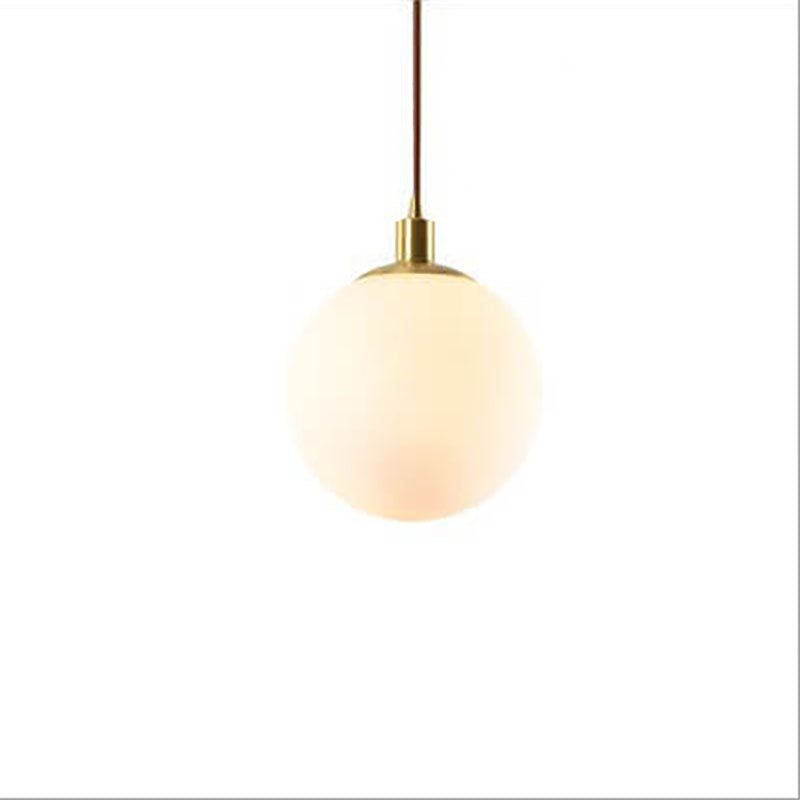 Nordic Minimalist White Orb 1-Light Pendant Light