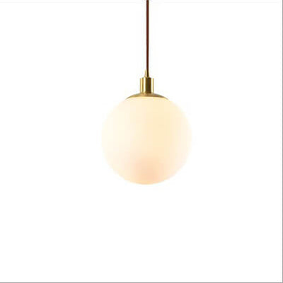 Nordischer Minimalistischer Weißer Orb 1-Licht Pendelleuchte 