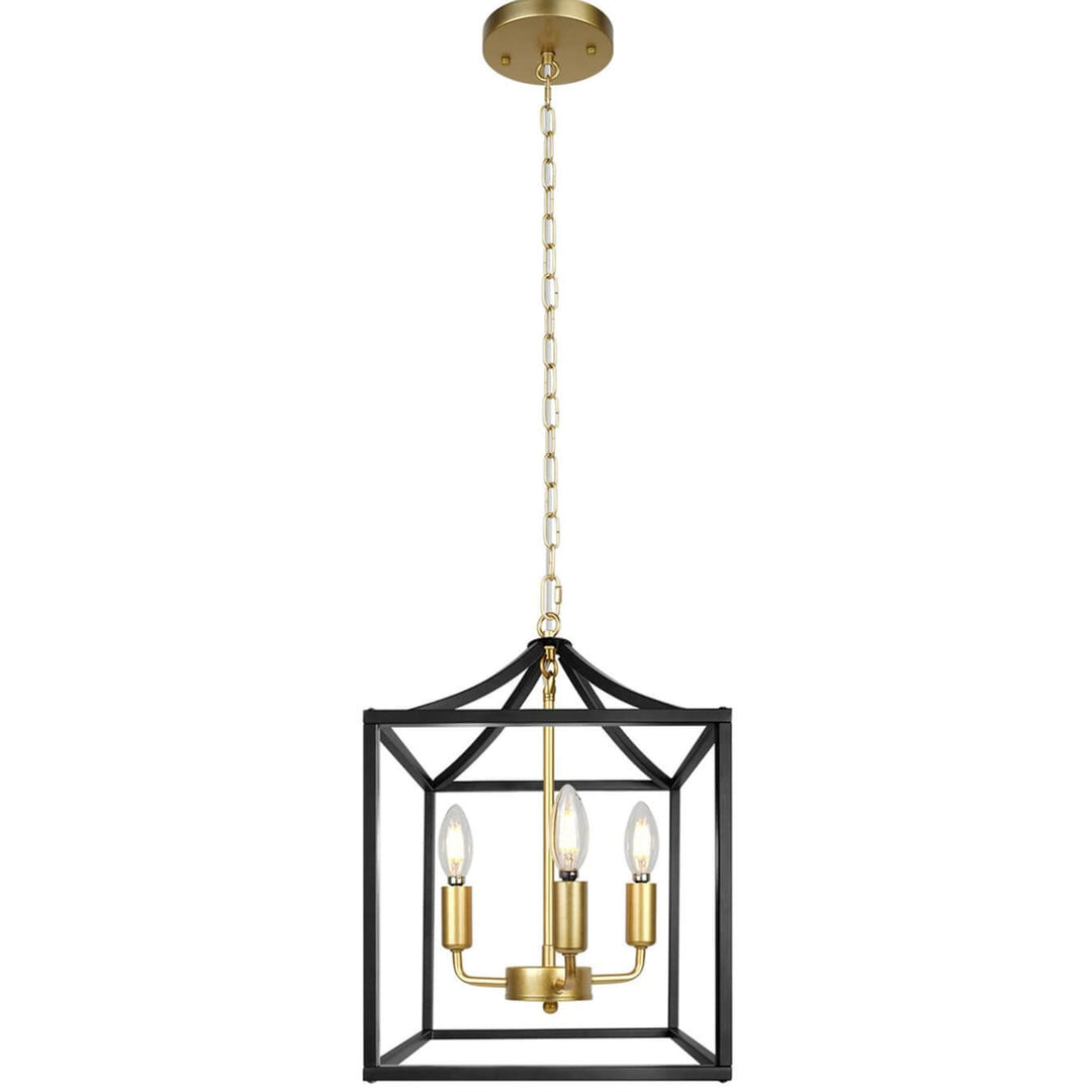 Rustikale Vintage Eisen quadratische Käfig Glas Kandelaber 3/4-Licht Kronleuchter 