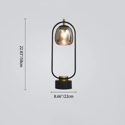 Modern Minimalist Creative Wrought Iron Oval 1-Light Table Lamp