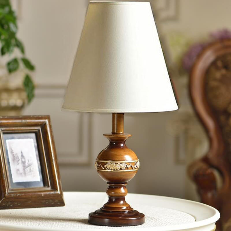 Modern Vintage European Style Resin Round Bottom 1-Light Table Lamp