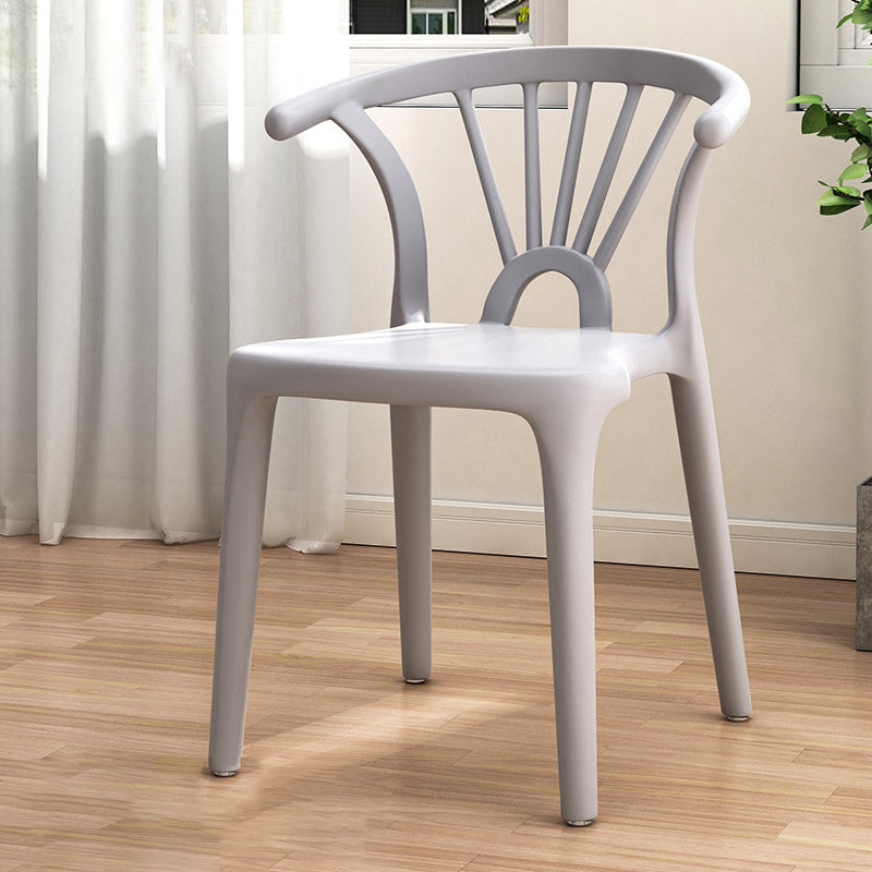 Chaise de salle à manger empilable en plastique Arc scandinave contemporain avec dossier pour salle à manger 