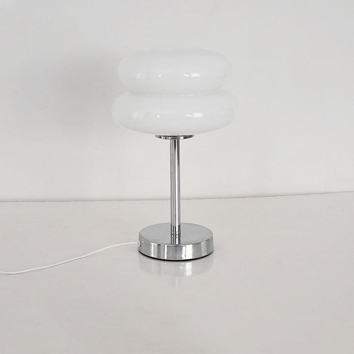 Lampe de table LED en verre et fer USB champignon rond créatif contemporain pour salon 