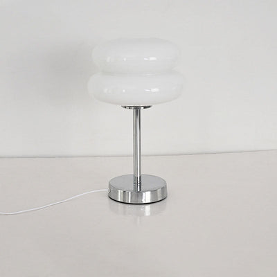Zeitgenössische kreative runde Pilz USB Glas Eisen LED Tischlampe für Wohnzimmer 