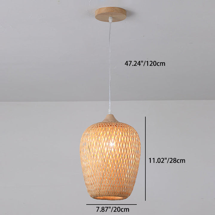 Moderne Chinesische Bambus Gewebt Zylinder 1/3 Licht Insel Licht Kronleuchter Für Wohnzimmer 