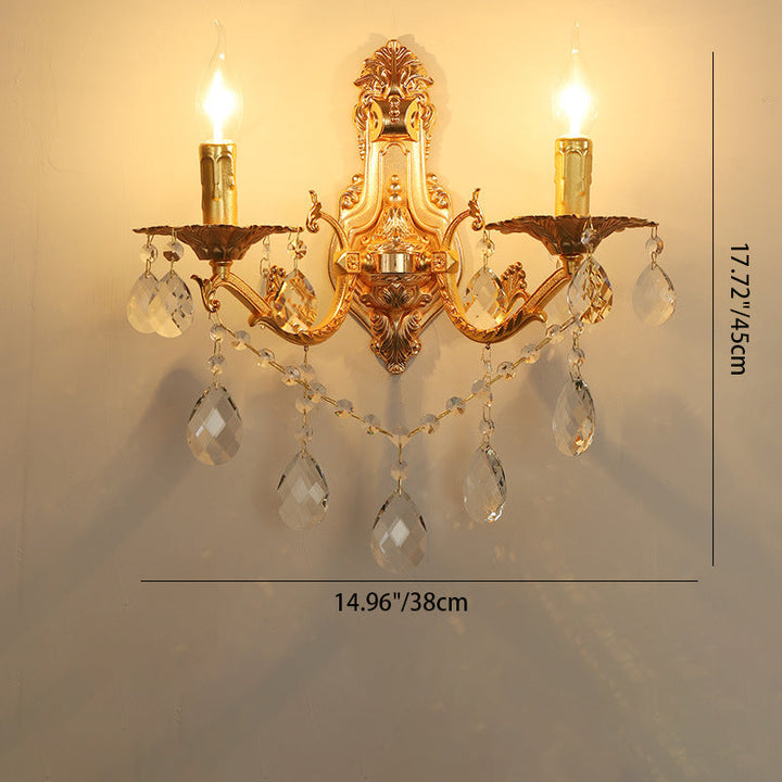 Applique Murale Traditionnelle Française en Zinc Doré Sculpté 1/2 Lumière Pour Salle à Manger 