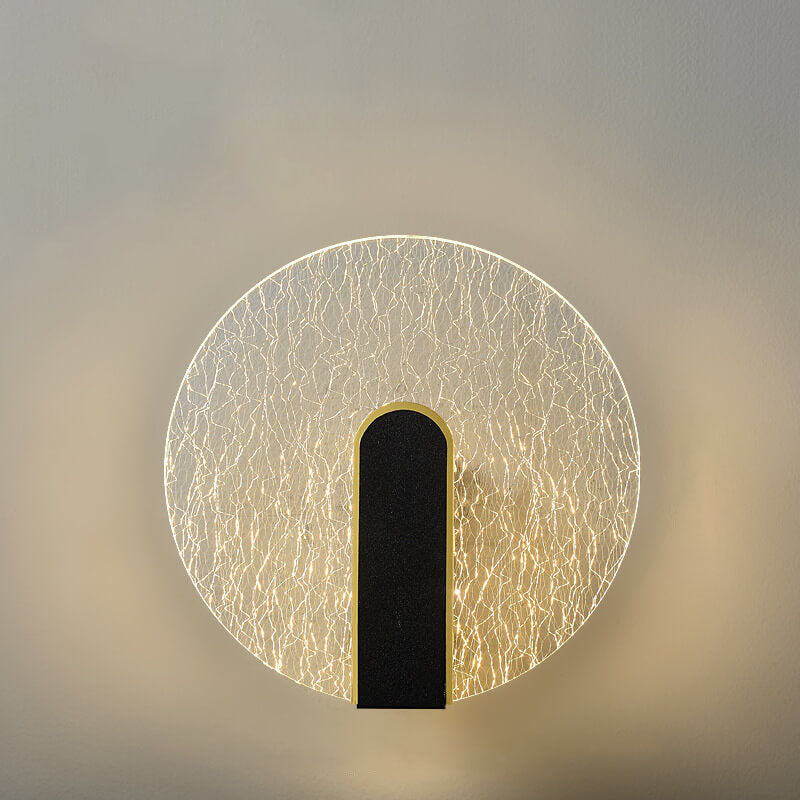 Modern Simplicity Geometry Crackle Acrylic Round Shade LED Wall Sconce Lamp For Bedroom