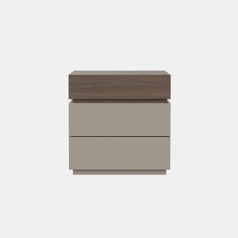 Contemporary Luxury Rectangular Plywood Eucalyptus Wood Nightstand 3-Drawer For Bedroom