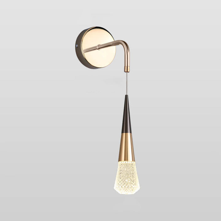 Applique murale LED en aluminium de luxe moderne avec forme de diamant en cristal 