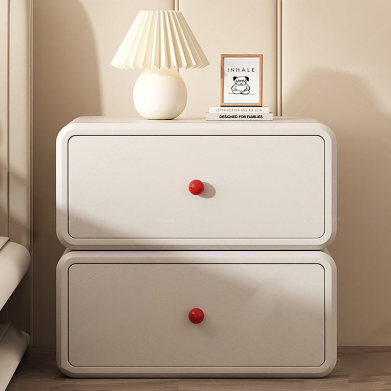 Table de chevet moderne minimaliste carré en bois massif céramique avec cuir anti-griffes pour chat, 2 tiroirs pour chambre 