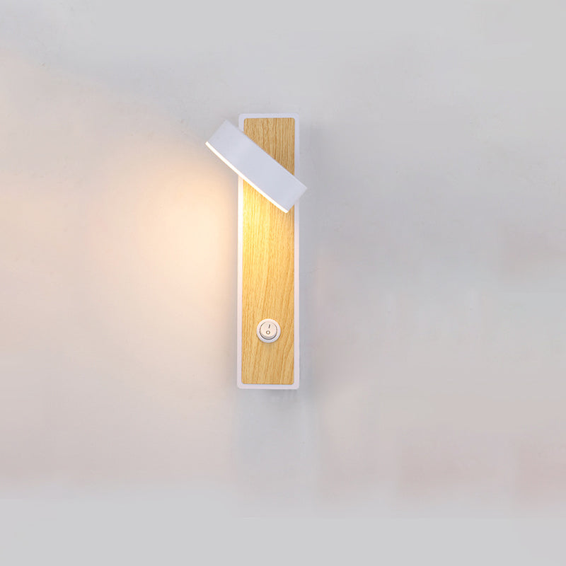 Applique Murale LED Rotative Rectangle en Aluminium Géométrique de Simplicité Contemporaine pour Chambre 
