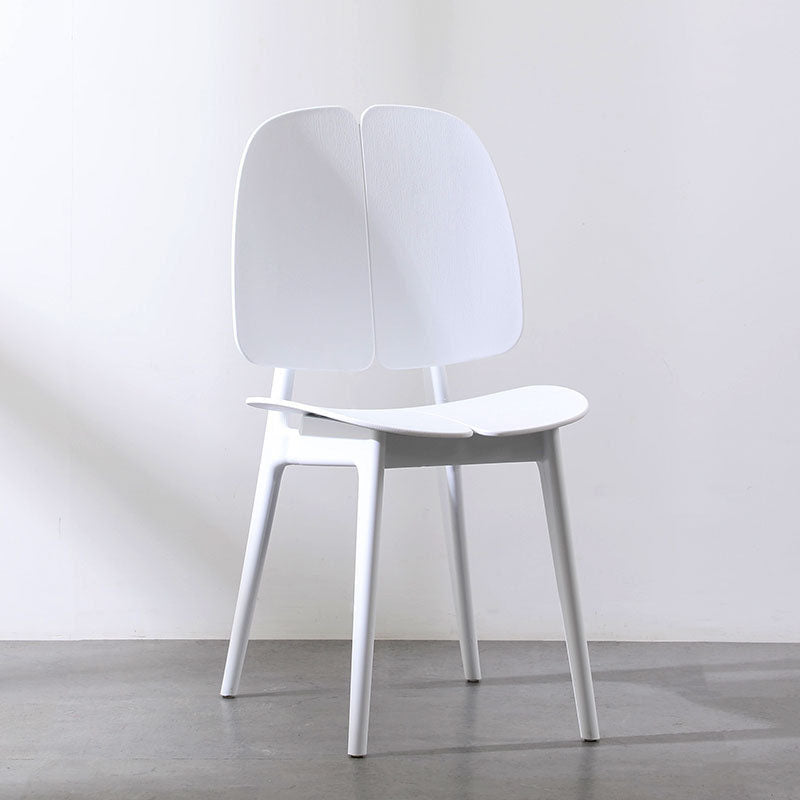 Chaise de salle à manger carrée en plastique et métal scandinave contemporain avec dossier pour salle à manger 