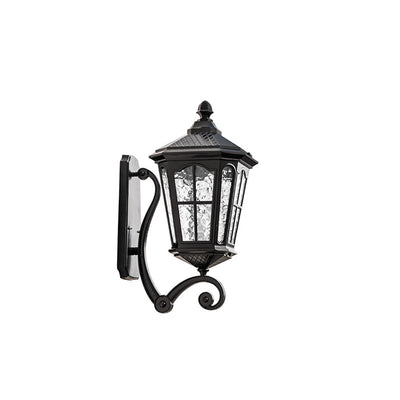 Lanterne extérieure européenne en aluminium et verre étanche, applique murale à 1 lumière 