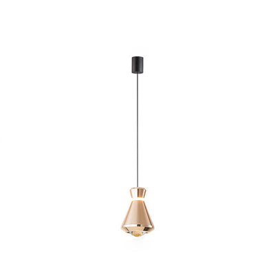 Zeitgenössische nordische konische Aluminium-Acryl-LED-Pendelleuchte für Wohnzimmer 