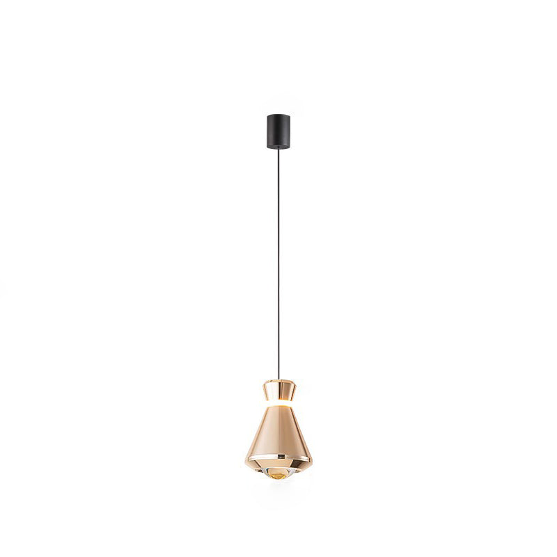 Zeitgenössische nordische konische Aluminium-Acryl-LED-Pendelleuchte für Wohnzimmer 