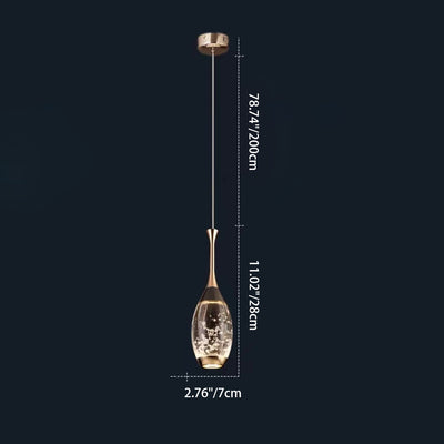 Lustre LED en cristal goutte d'eau en aluminium contemporain de luxe pour salon 