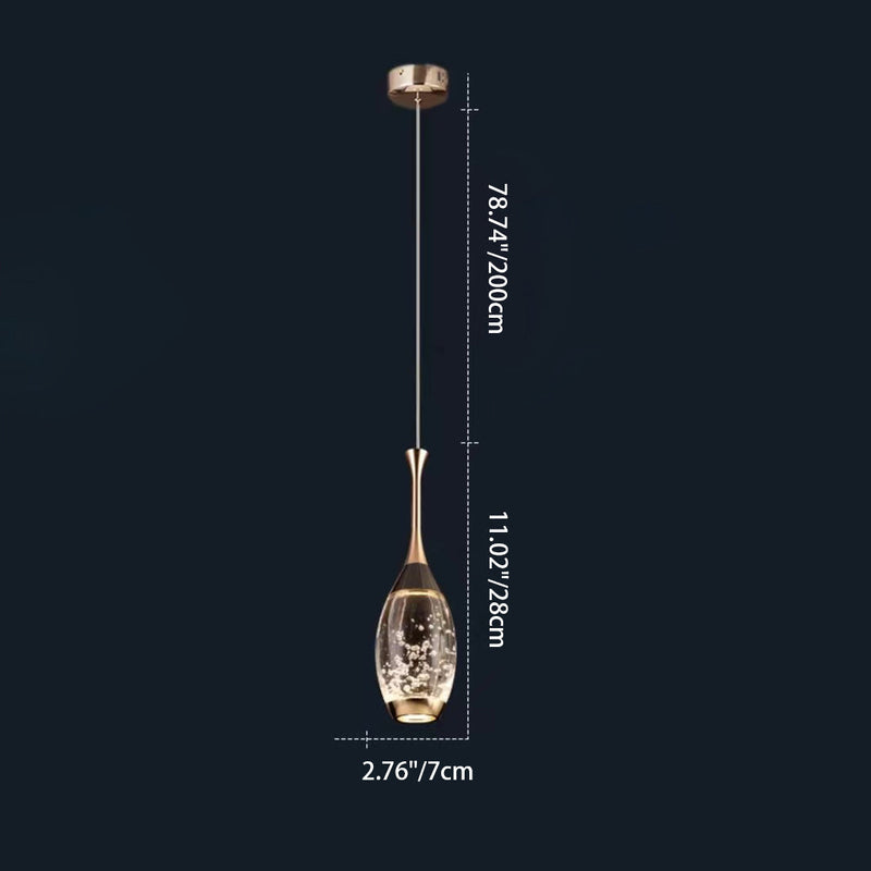 Lustre LED en cristal goutte d&