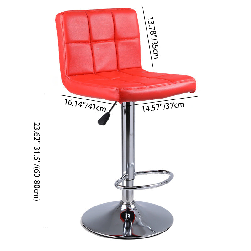 Tabouret de bar pivotant réglable en cuir carré simplicité contemporaine avec dossier et repose-pieds pour salle à manger 