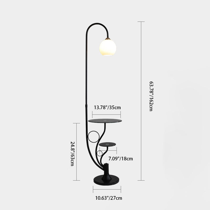 Moderner minimalistischer Marmortisch Eisen Leinen Glas 1-Licht Stehende Stehlampe 